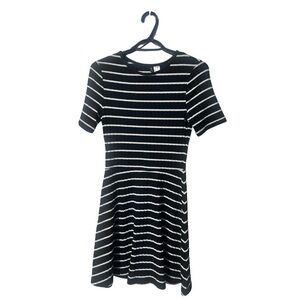 H&M Black and White Striped Mini Dress